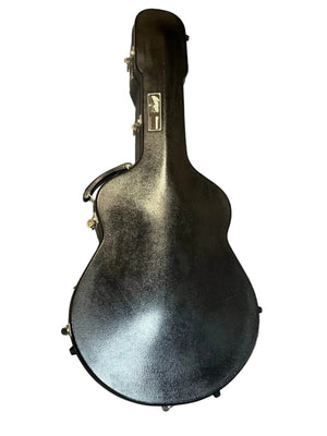A closed black hard case with handle, shown on a white background—ideal protection for your Collings CJ BaA (Brazilian Rosewood & Adirondack Spruce) or other prized Collings guitar.