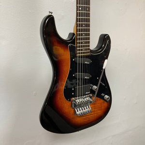 ARIA PRO II STG-02-3C electric guitar with Humbucker-Single-Single pickup and Floyd Rose tremolo, highlighting its versatile playability and tonal range.