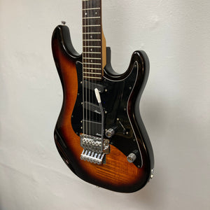 ARIA PRO II STG-02-3C electric guitar, showcasing versatile HSS pickups and Floyd Rose tremolo, ideal for all skill levels.