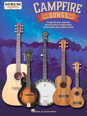 Guitars on Main's Campfire Songs – Strum Together poster, featuring close-up images of multiple guitars.