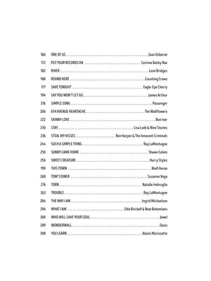 Contemporary Coffeehouse Songs - 2nd Edition 48 Favorites Softcover, showing a list of song titles on a white background.
