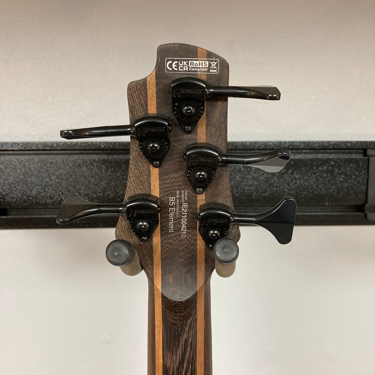 Cort Artisan B5 Element Natural Used bass guitar, featuring a roasted maple fretboard, MetalCraft M5 bridges, and Hipshot® Ultralite tuners.