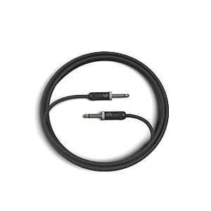 D'Addario Planet Waves American Stage Instrument Cable 10' with black cable and silver connectors, designed for clear, interference-free tone, ideal for guitar-to-pedal board connections.