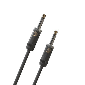 D'Addario Planet Waves American Stage Instrument Cable 10', featuring black connectors and cables, ideal for guitar-to-pedal board setups, ensuring zero interference and uncolored tone.