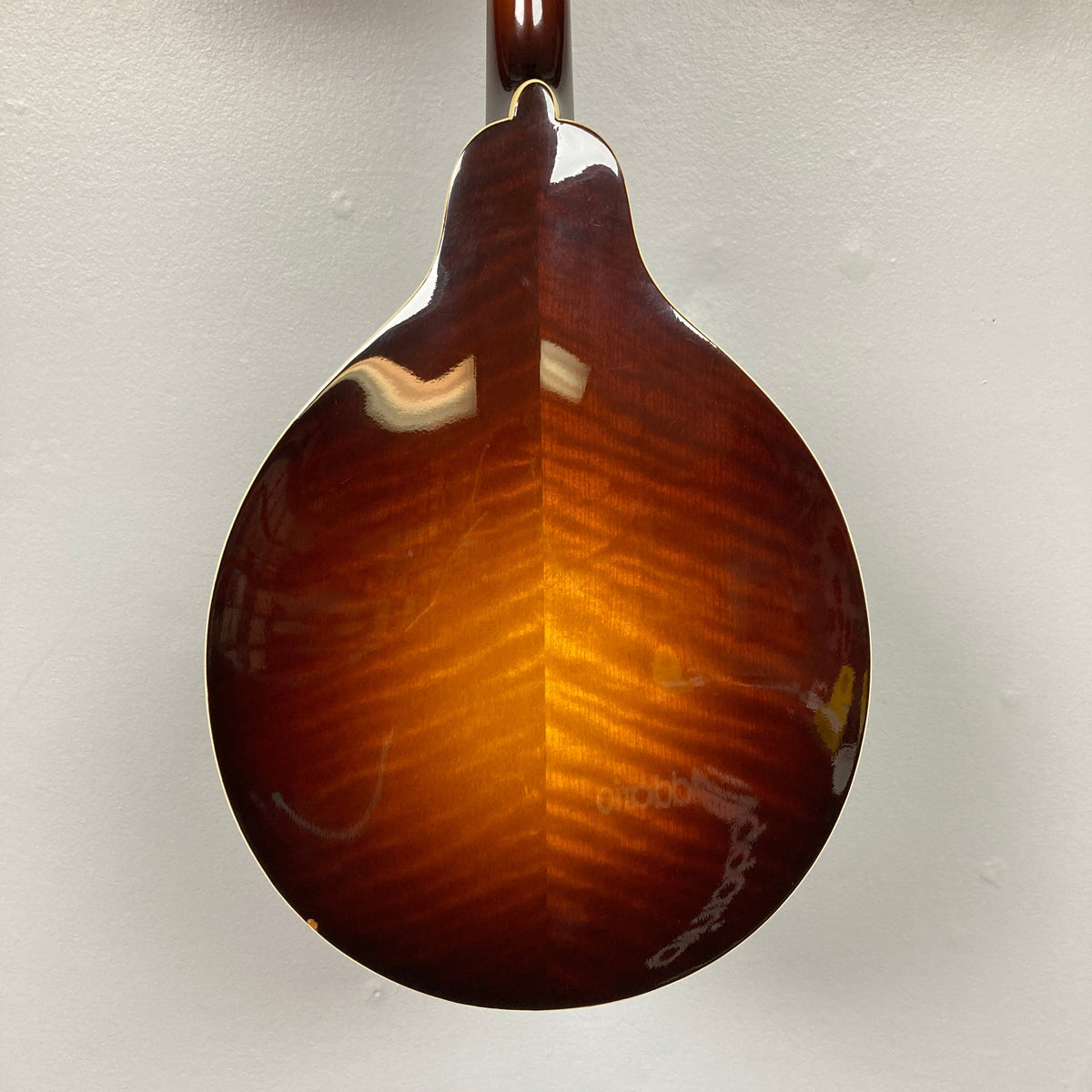 Eastman MD604-GB A-Style Oval-Hole Mandolin, close-up view, highlighting its intricate design and craftsmanship.