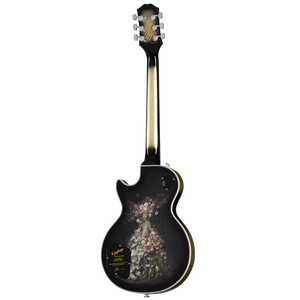 Epiphone Adam Jones Les Paul Custom Art Collection guitar featuring Julie Heffernan’s “Self-Portrait as Not Dead Yet” floral design.