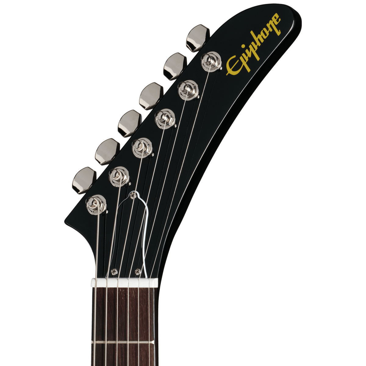 Epiphone Explorer 80s EMG, Black - headstock