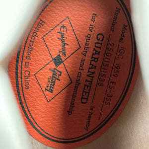 Epiphone IGC 1959 ES-355 Classic White Electric Guitar w/case