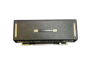 A 1966 Fender Twin Reverb 2-Channel 85-Watt 2x12" Combo Amp by Fender, featuring top handle and front control knobs, photographed on a white background with included flight case.