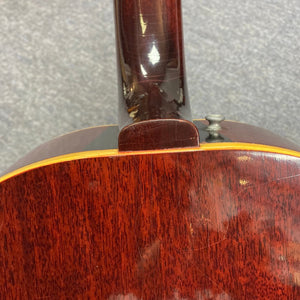Gibson B-25 Acoustic Guitar Natural 1968, highlighting its neck and back, with detailed craftsmanship and vintage checking from Gibson's Kalamazoo era.