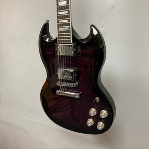 Gibson SG Modern Exclusive Dark Purple Burst Blem, a sleek electric guitar with modern design and premium features, ideal for experienced players and beginners.