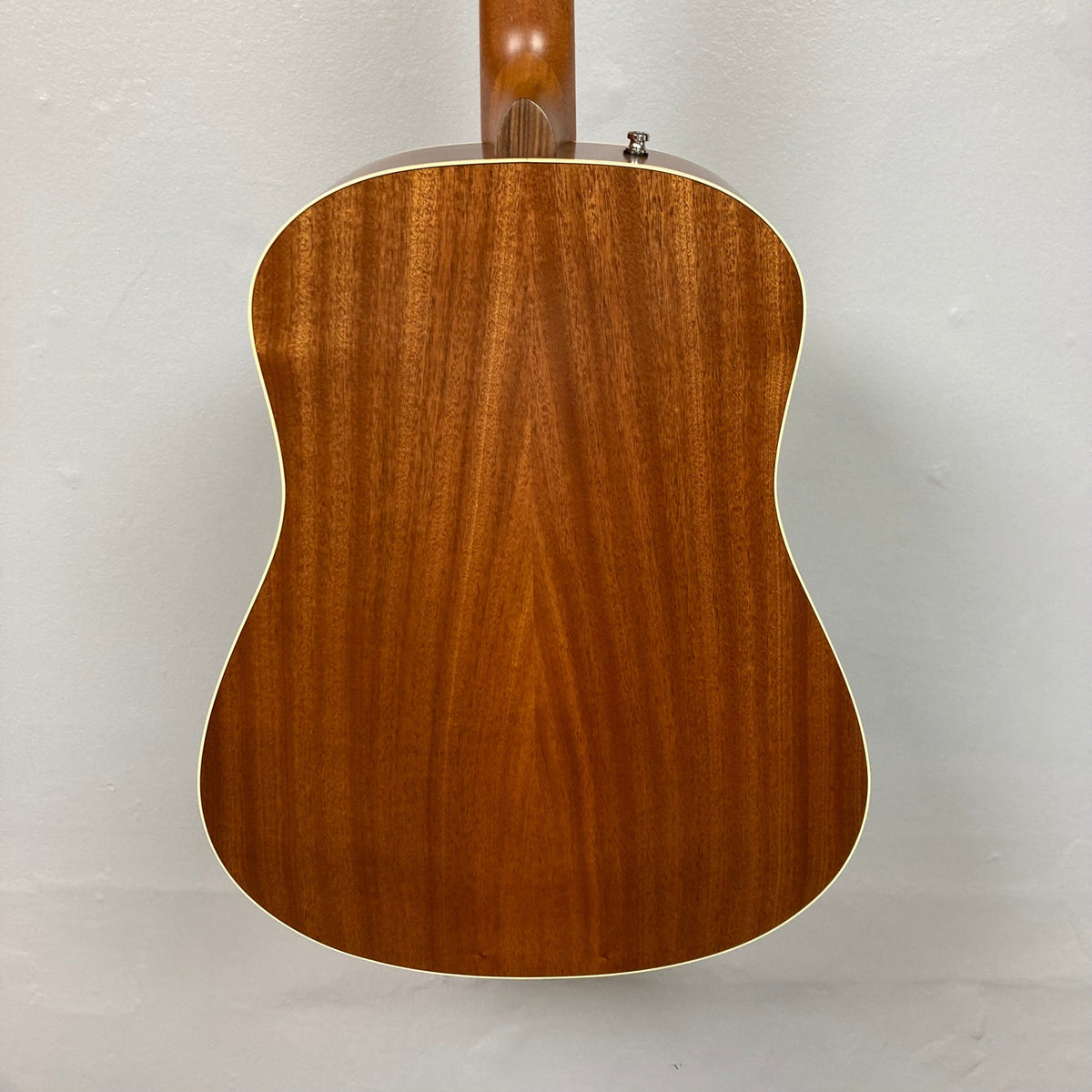 Back of the Godin Metropolis Natural RN GT EQ guitar, showcasing its mahogany construction and meticulous craftsmanship.