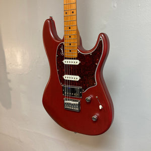 Godin Session HT MN Aztek Red electric guitar with fixed bridge and HSS pickup configuration, ideal for versatile music genres.