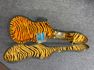 Hagstrom I Vintage Electric Guitar in tiger print case with original flatwound strings, minimal wear, and Brazilian Rosewood fretboard.