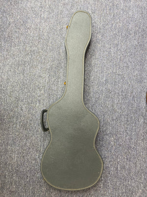 Hagstrom I Vintage Electric Guitar with Original Case on carpet, showcasing minimal wear, original flatwound strings, and Brazilian Rosewood fretboard.