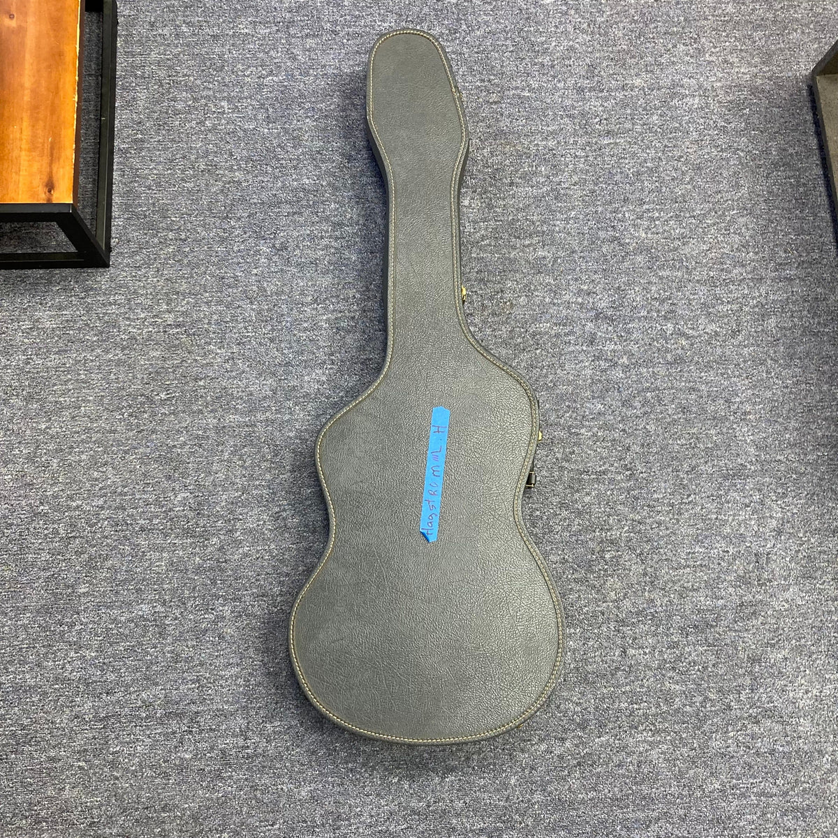 Hagstrom III Left Hand 1960s Sunburst Electric Guitar in case on carpet.