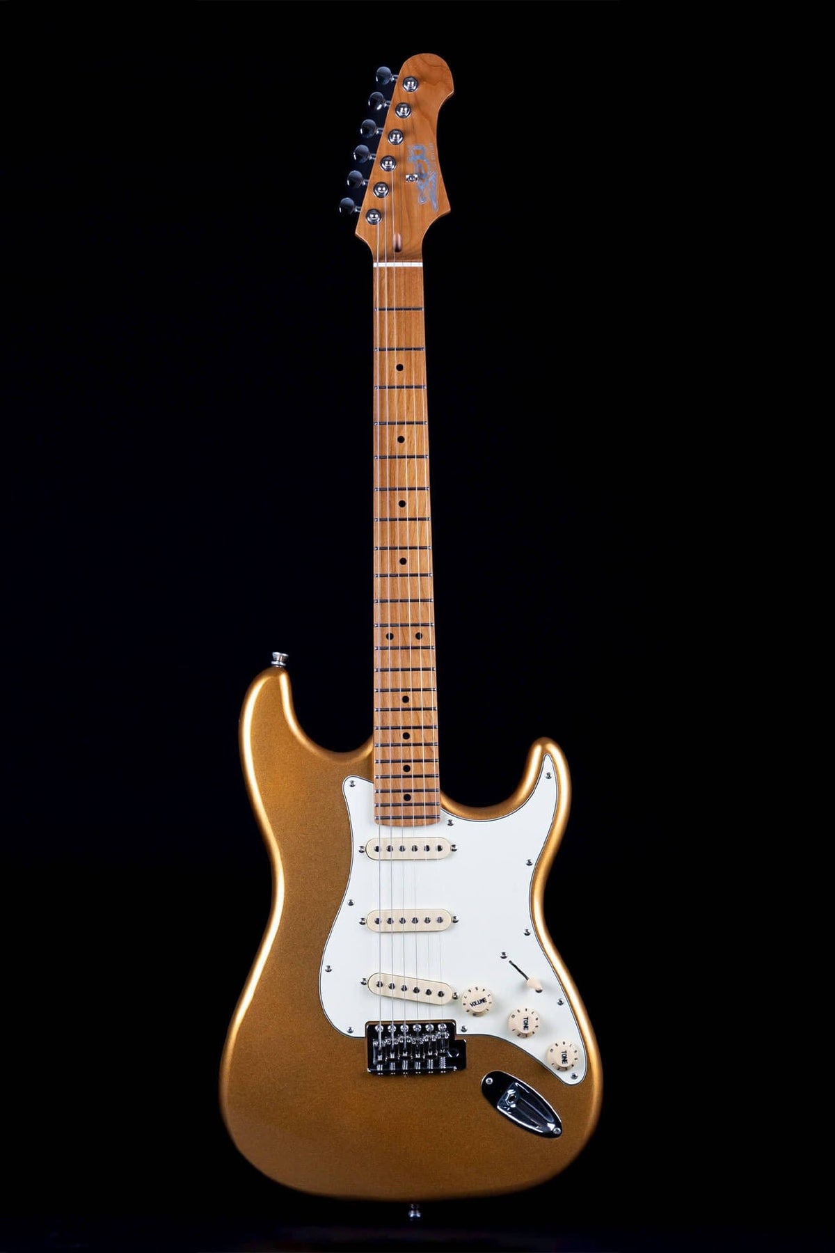 JET JS-300 Strat Style electric guitar with a sleek maple neck and tremolo bridge, showcasing its versatile design and modern playability.