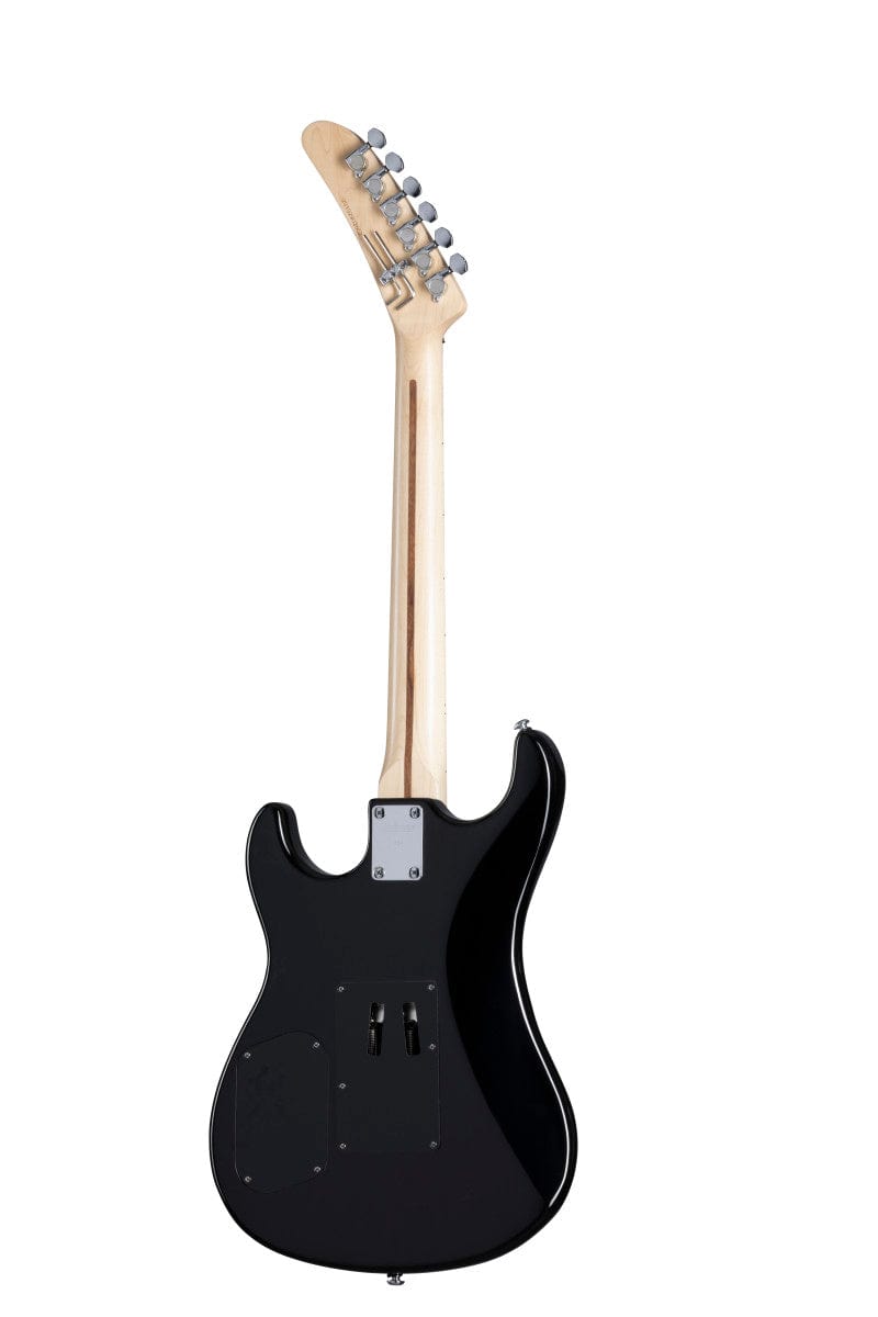 Kramer The 84 electric guitar with ebony finish, Seymour Duncan JB Humbucker, Floyd Rose Tremolo, and K-Speed SlimTaper neck.