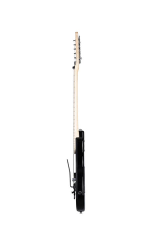 Kramer The 84 EVH D-Tuna Ebony electric guitar with sleek design, Seymour Duncan JB Humbucker, and Floyd Rose Tremolo.