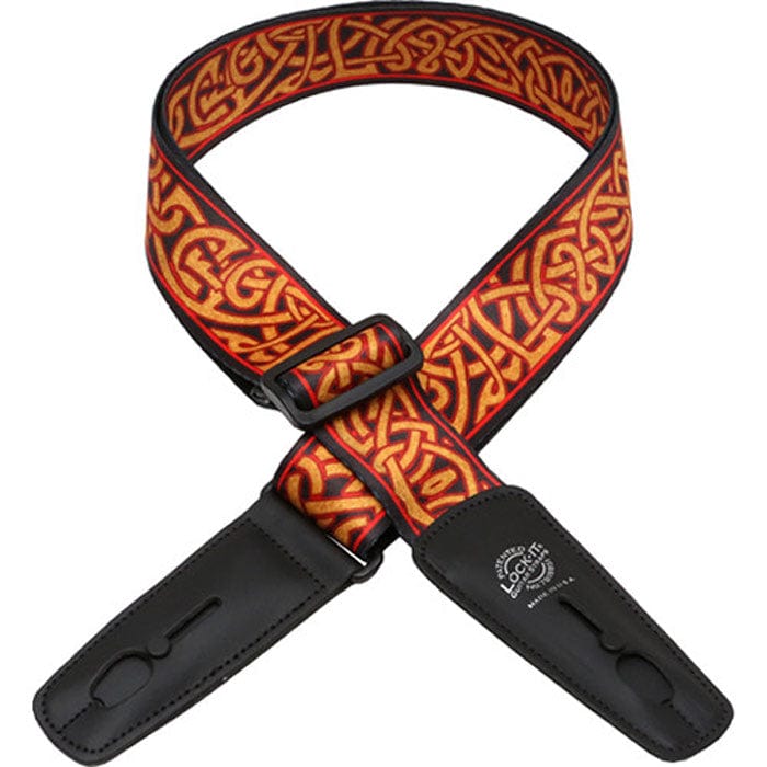 Lock-It Straps artist series by Bob Masse, featuring a close-up of the strap's locking mechanism, designed for secure and stylish guitar performance.