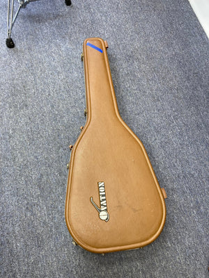 Ovation Deacon 1973-1975 Sunburst Electric Guitar, well-preserved with player's wear, minor crack on pickguard toggle switch, shown in its original brown case.