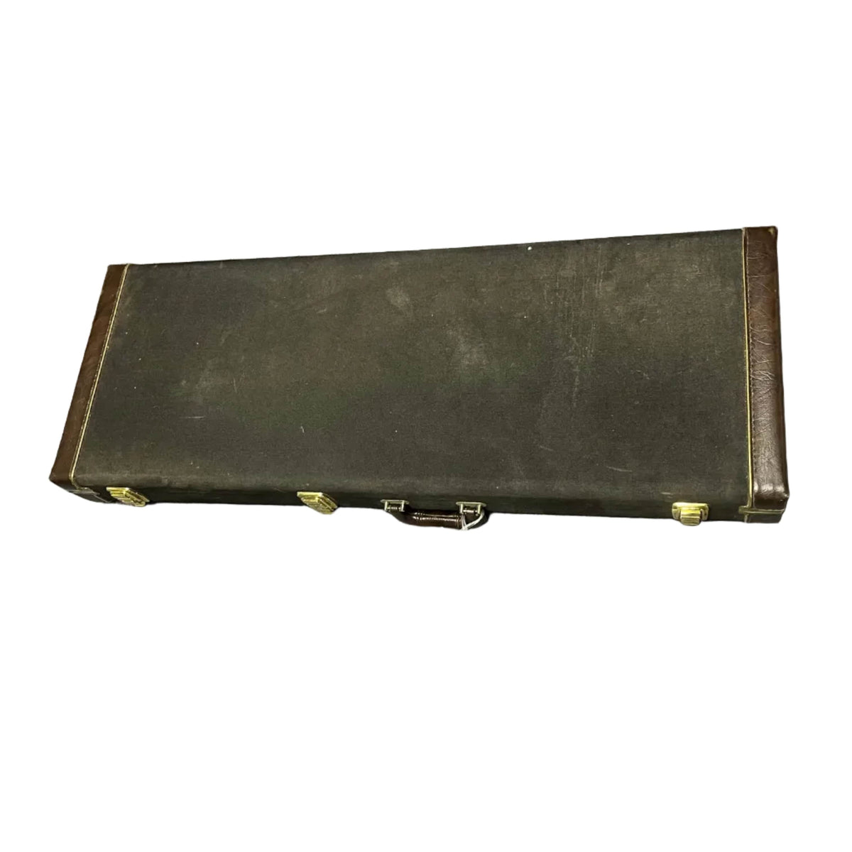 A black, hard-shell rectangular case with metal latches and a handle, designed by PRS to protect your P22 Artisan Piezo Green Fade 2013 Brazilian Rosewood guitar, shown closed on a white background.