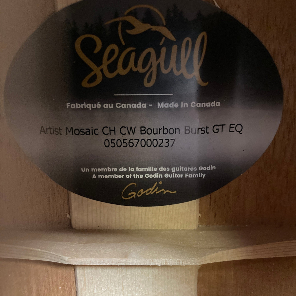 Seagull Artist Mosaic CH CW GT EQ Bourbon Burst w/Gigbag
