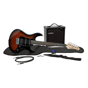 Yamaha GigMaker Electric Guitar Package with Pacifica guitar, GA15 amp, gig bag, strap, cable, tuner, picks—ideal for beginners from Guitars on Main.