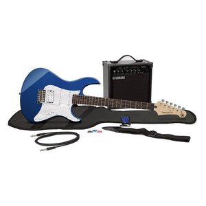 Yamaha GigMaker Electric Guitar Package includes electric guitar, amplifier, gig bag, strap, tuner, cable, picks, and strings—ideal for beginners at Guitars on Main.