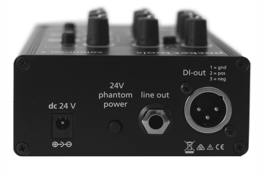 AER Colourizer 2 preamplifier close-up, highlighting its compact design and input/output options for enhancing instrument and microphone sound quality.