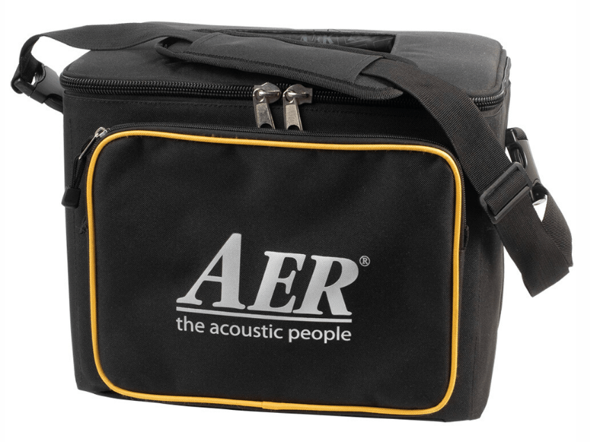 AER Compact 60/4 Tommy Emmanuel Signature black strap bag for easy transport.
