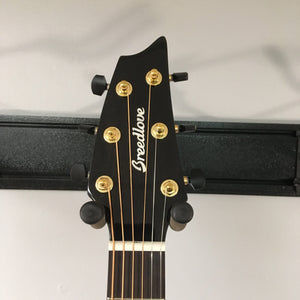 Breedlove Performer Pro Concert Aged Toner CE European-African Mahogany guitar headstock with gold knobs and visible strings.