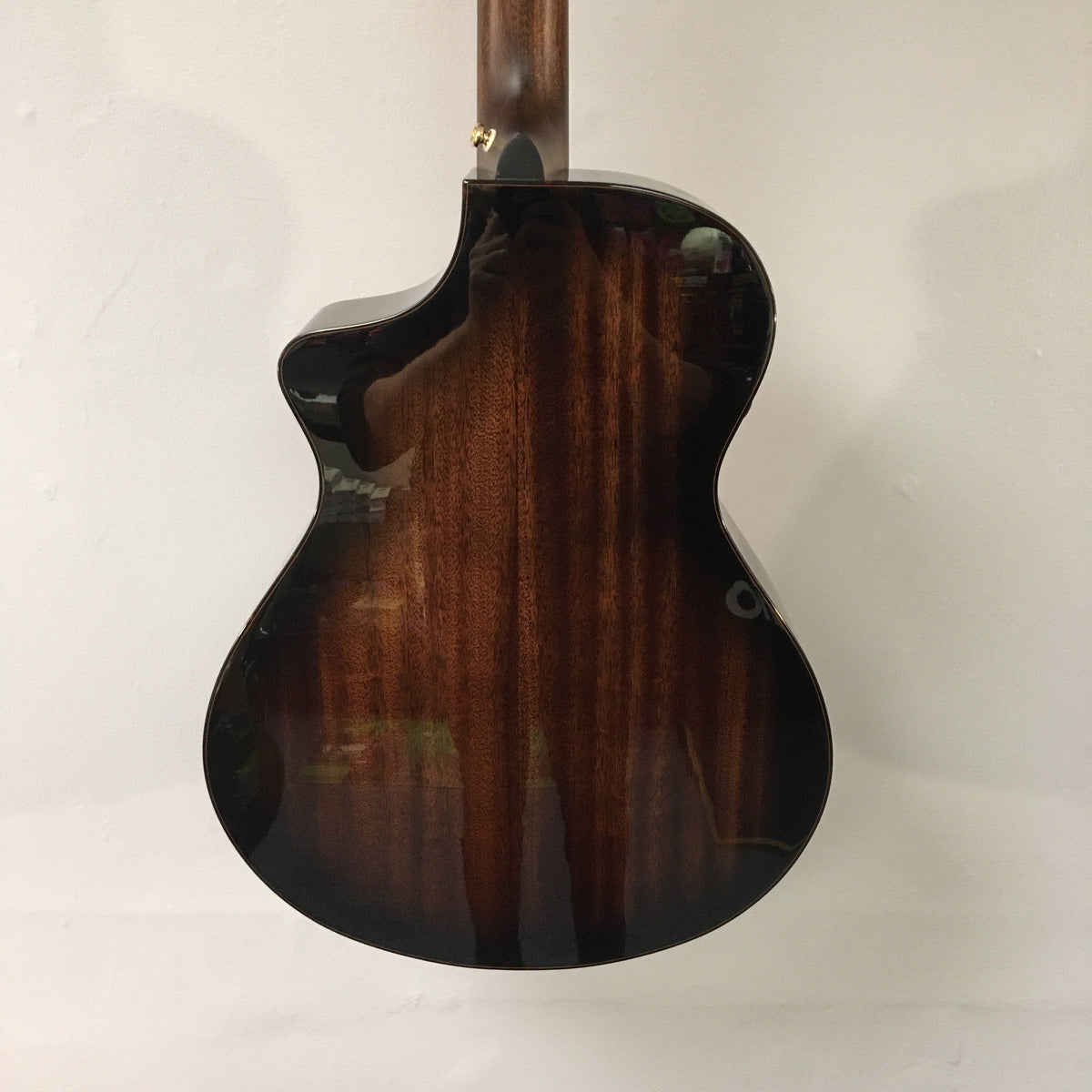 Breedlove Performer Pro Concert Aged Toner CE guitar close-up, highlighting strings and body, designed for versatile musical styles.