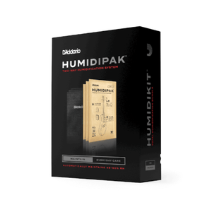 D'Addario Humidipak Maintain Replacement Packet 3-pack in black box with instructional text.