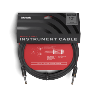 D'Addario Planet Waves American Stage Instrument Cable 10' with patented GEO-TIP plug and audiophile quality wire for pure, natural tone.