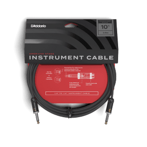 D'Addario Planet Waves American Stage Instrument Cable 10' with patented GEO-TIP plug and audiophile quality wire for pure, natural tone.
