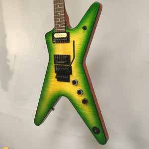 Dean Dimebag Dime Slime ML Electric Guitar with Floyd Rose tremolo, mahogany V neck, and abalone dot inlays.