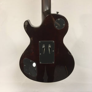 Close-up of Dean Thoroughbred Select Quilt-top guitar with Floyd Rose bridge and Seymour Duncan pickups.