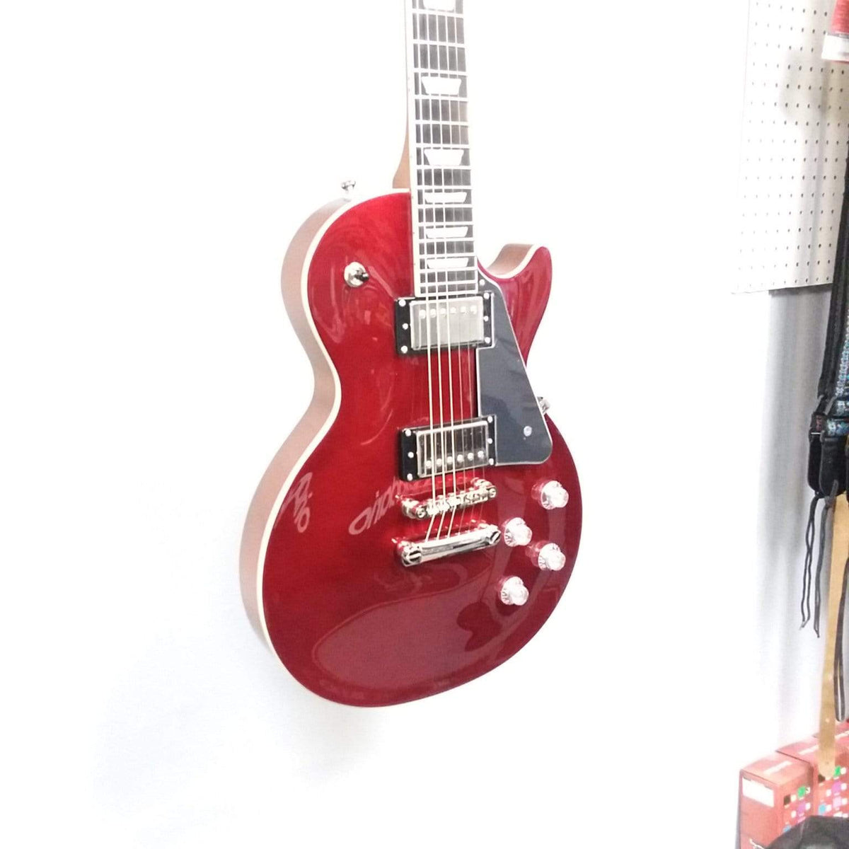 Epiphone Les Paul Modern electric guitar on display, showcasing its innovative design and contemporary features.