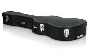 Gator Classical Guitar Case with silver clasps, ergonomic handle, and plush interior, designed for durability and moisture resistance.
