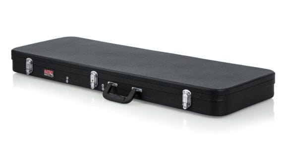 Gator PRS Style & Wide Body Electric Case with silver handles, ergonomic handle, chrome lockable latches, and thick plush lining for secure guitar protection.