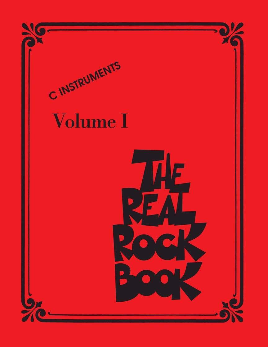 The Real Rock Book Volume 1 softcover, featuring 200 rock classics in hand-written notation.