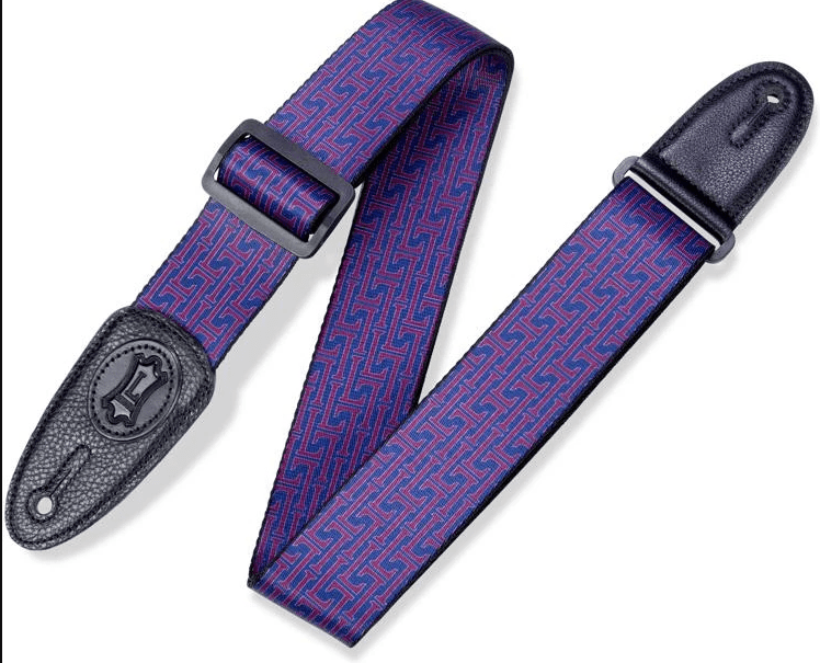 Levy's Polyester Guitar Strap Design 005 with a black buckle, suitable for everyday carry.