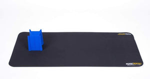 Music Nomad Premium Work Station Neck Support and Work Mat, featuring a textured, anti-slip surface and adjustable neck cradle for stringed instrument maintenance.