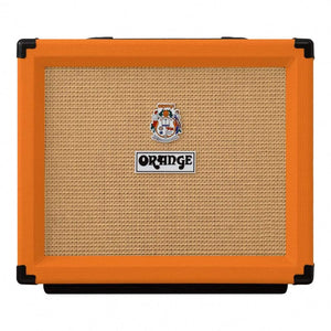 Orange Rocker 15 - 15-watt 1x10 Tube Combo Demo Open Box, featuring an orange and black speaker with visible control panel and logo.