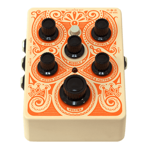 Orange Acoustic Pedal Demo Used with multiple black knobs, designed for acoustic preamp, EQ control, and low-noise performance.