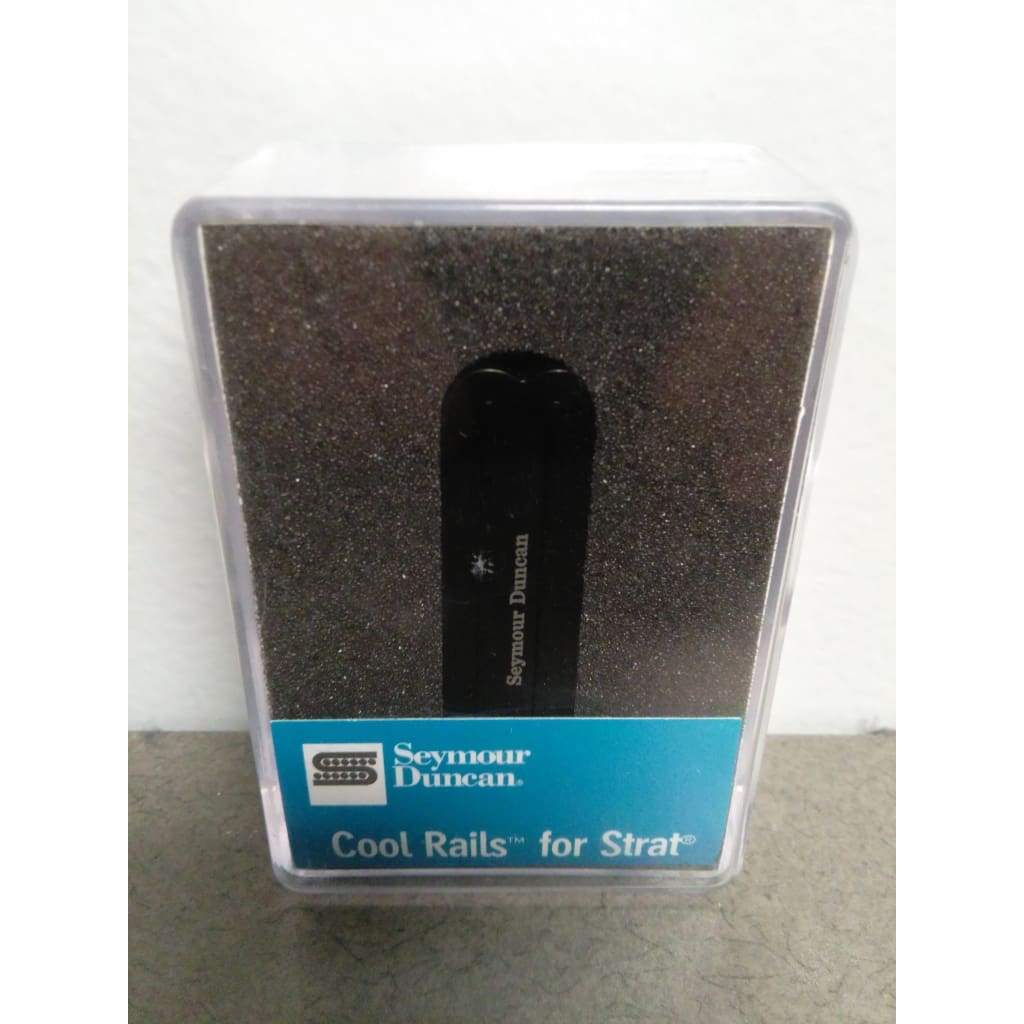 Seymour Duncan Cool Rails SCR-1n Neck Black in a clear plastic case, designed for versatile, hum-free guitar performance.