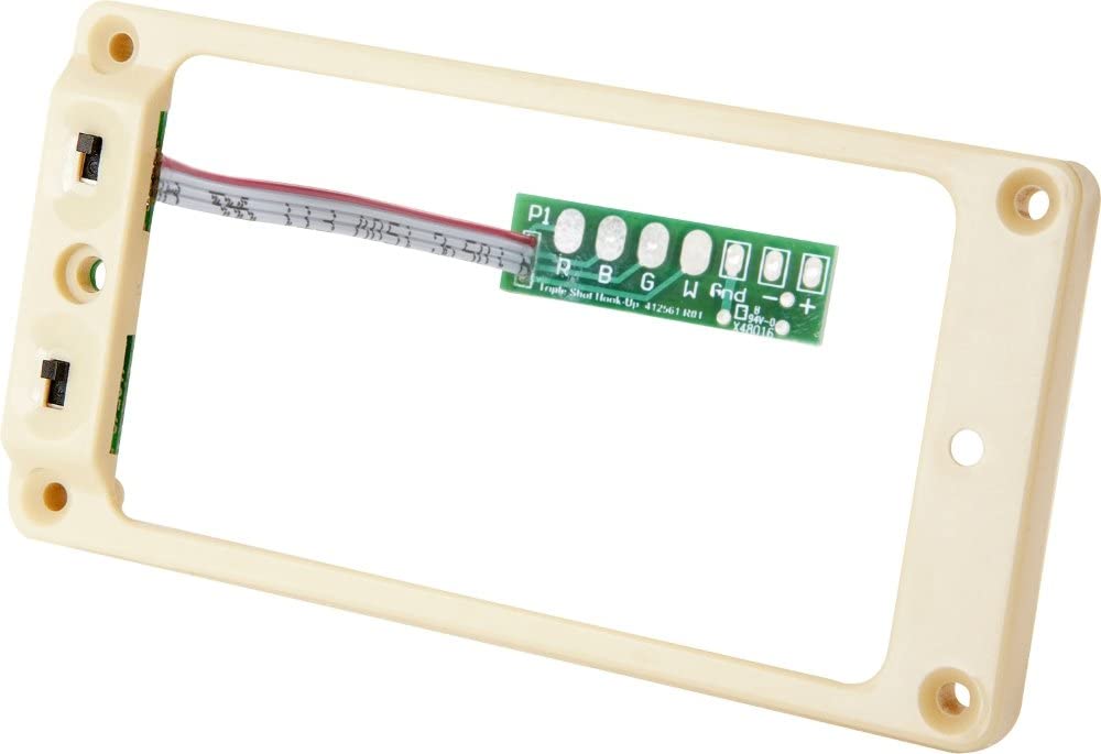 Close-up of Seymour Duncan TS-1 Triple Shot Mounting Ring in black, showing the circuit board details for easy wiring and tonal variety.