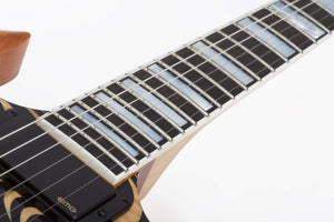 Close-up of the Wylde Audio Barbarian Psychic Bullsye Electric Guitar showcasing its detailed craftsmanship and premium components.