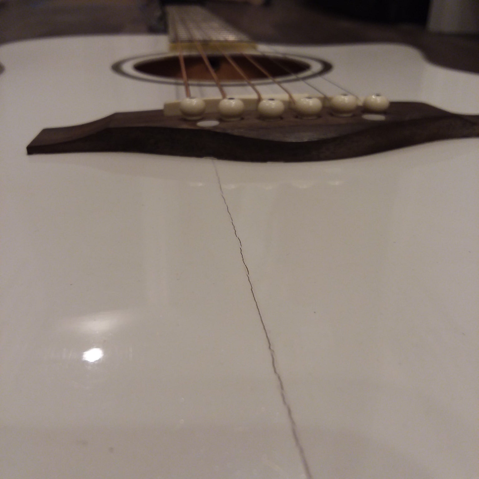 Cracked guitar from dehydration